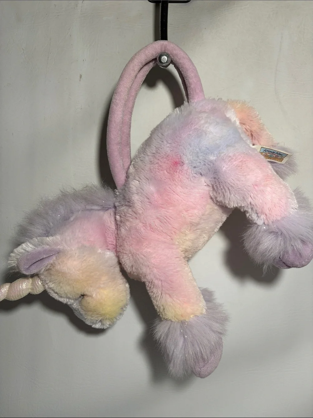 Vintage Rare Toys R US Y2K Animal Alley Pink White Unicorn 13” Plush Darla
